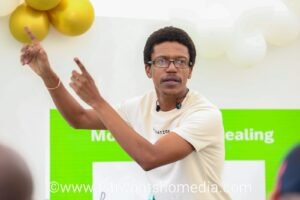 Young man speaking