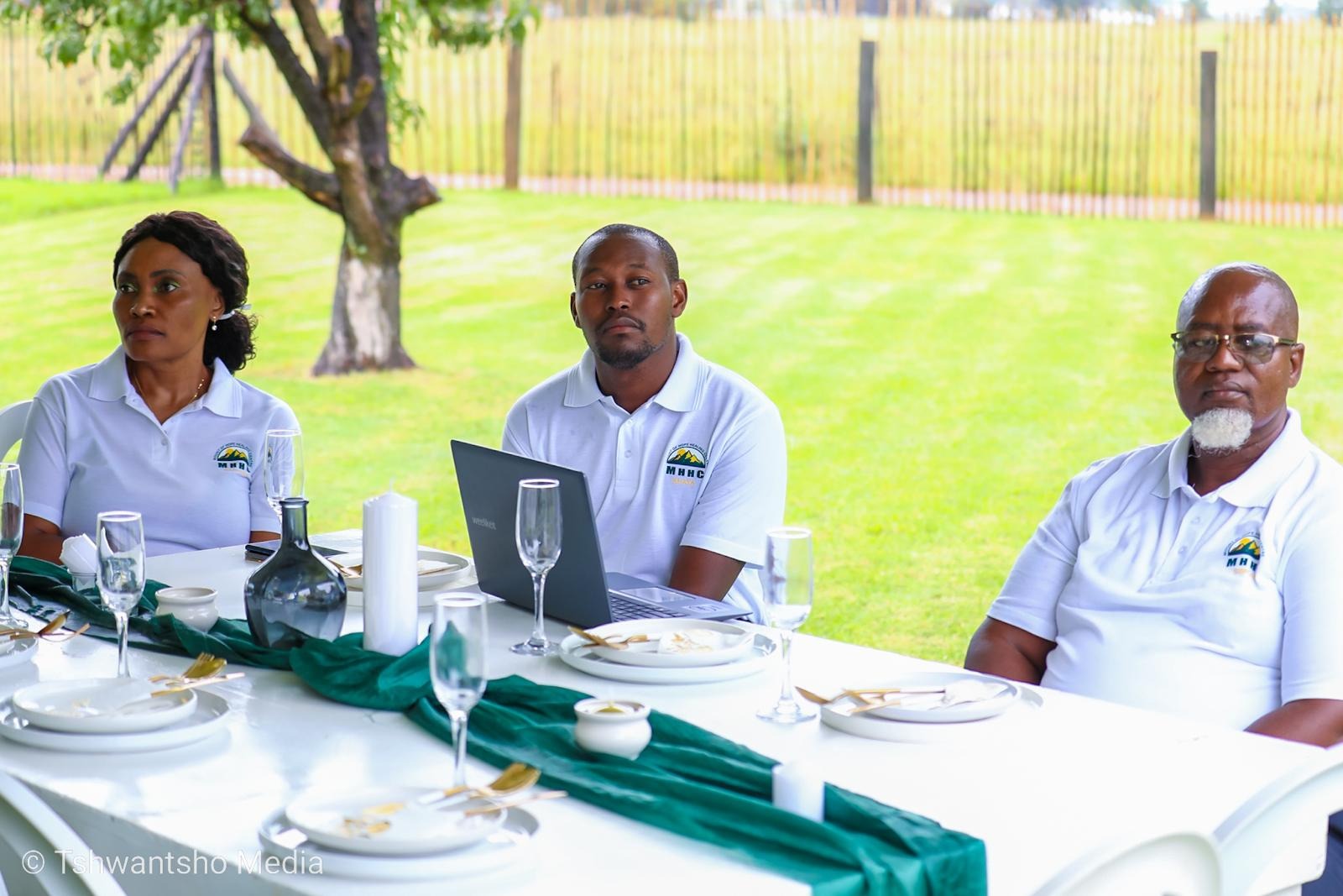 Staff at outdoor table