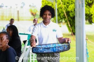 Woman serving